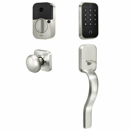 YALE REAL LIVING Yale Assure Lock 2 Bundle with Keypad Bluetooth Deadbolt, Ridgefield Handleset Passage, and BYRD410BLERX619